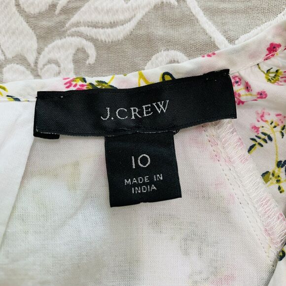 J.CREW Dress Women Size 10 Floral Midi Cut Out Poplin Meadow Cottage BG400 - Picture 3 of 13